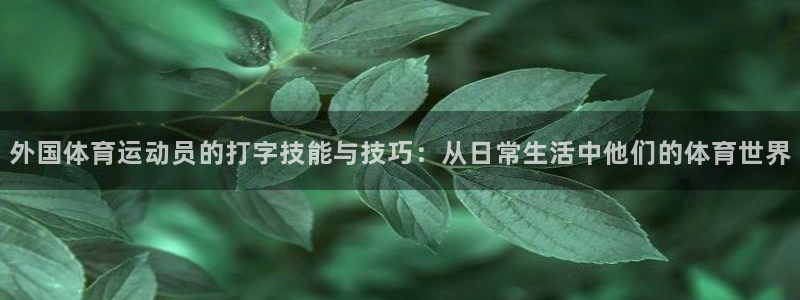 外国体育运动员的打字技能与技巧：从日常生活中他们的体育世界